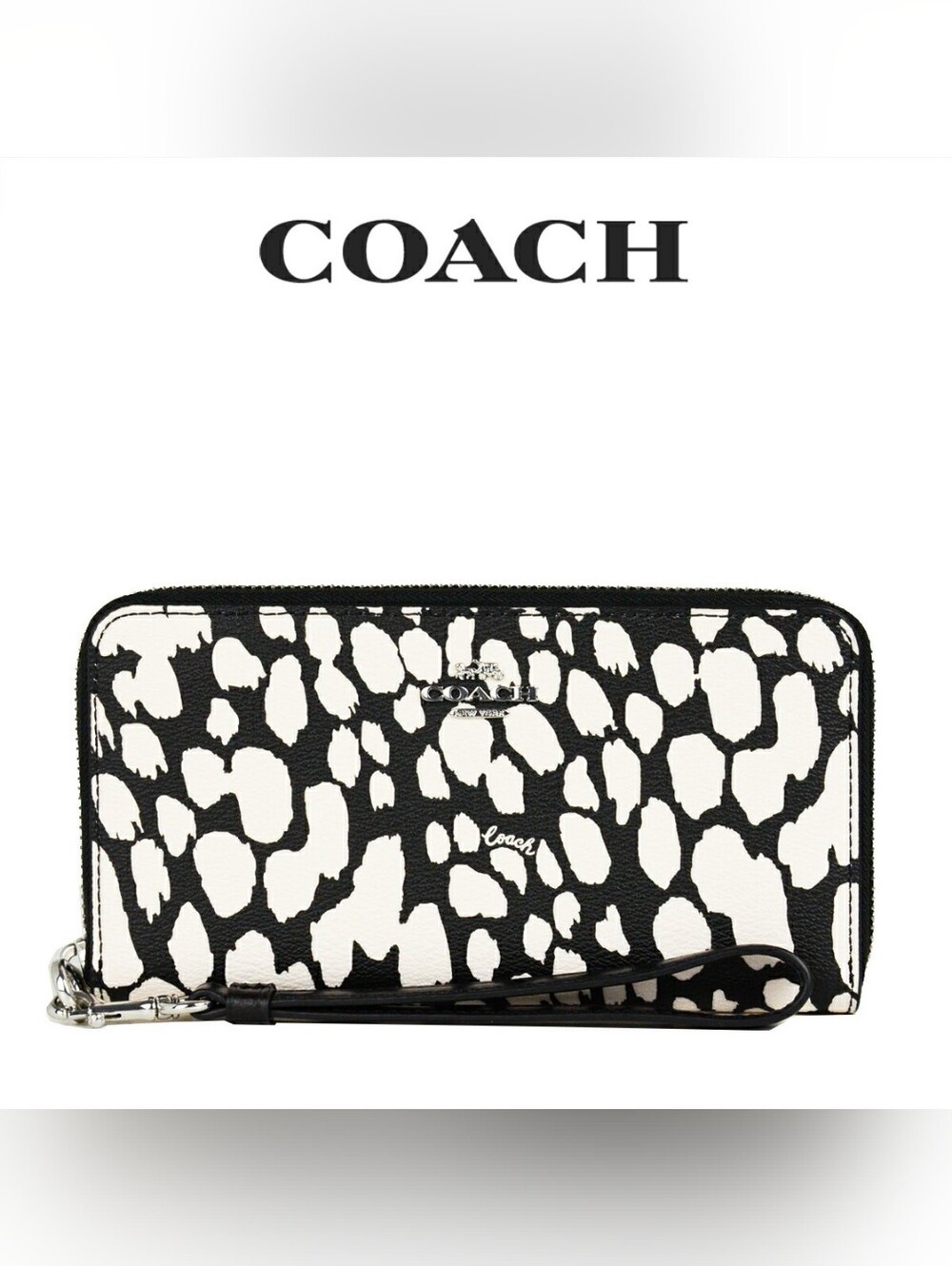 Coach Animal Print Long Zip Around Wallet CC473